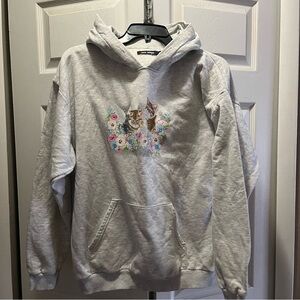 Local Heroes kittens flowers gray hoodie